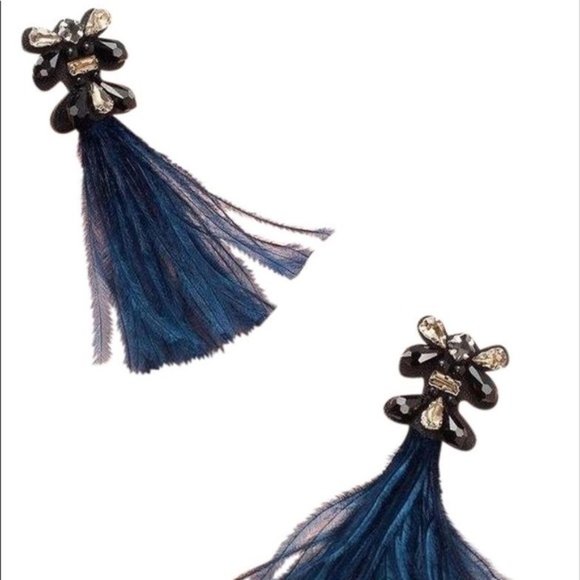 Stella & Dot | Navy Blue+Black Crystal Embellished French Twist Feather β¦ - Picture 7 of 7